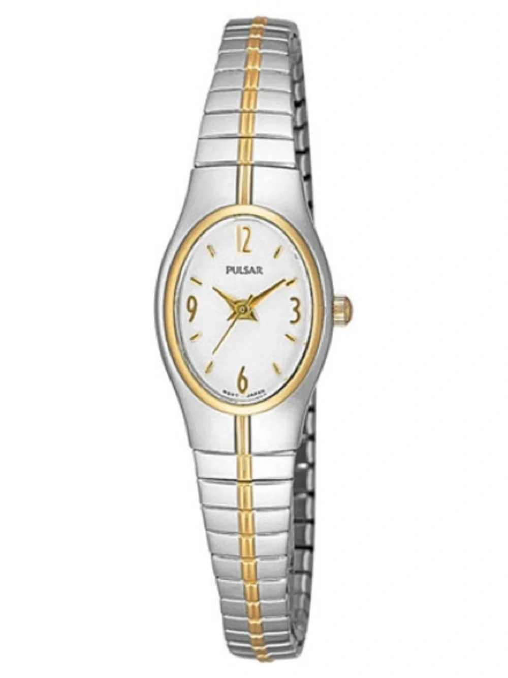 Pulsar Women's Two-Tone Slim Bracelet Watch - Silver & Gold stretch band